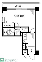 プライムアーバン千代田富士見 1Kの間取図画像