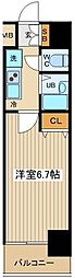 スカイコート神田 1Kの間取図画像