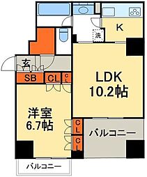 藤和シティホームズ日本橋イースト 1LDKの間取図画像