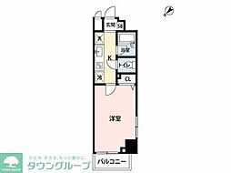 プライムアーバン飯田橋 1Kの間取図画像