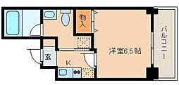 レジディア新川 1Kの間取図画像