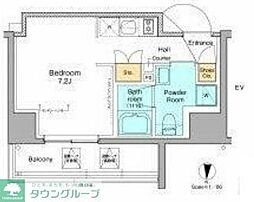 プラウドフラット本所吾妻橋 ワンルームの間取図画像