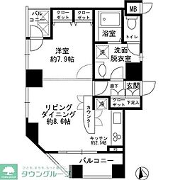 ガラ・シティ京橋 1LDKの間取図画像