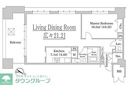 Daiwaリバーゲートレジデンス北ウィング 1LDKの間取図画像