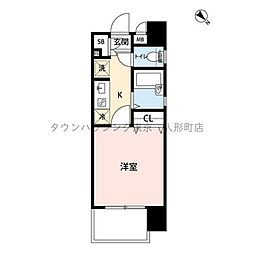 VIDA日本橋EAST 1Kの間取図画像