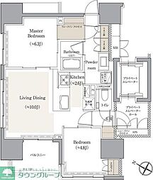 THECONOE<一番町> 2LDKの間取図画像