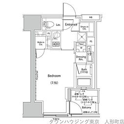 ザ・パークハビオ人形町レジデンス 1Kの間取図画像