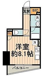 フェルクルール秋葉原 ワンルームの間取図画像