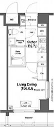 プラウドフラット門前仲町2 1Kの間取図画像