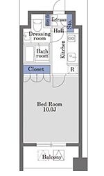 ドゥーエ日本橋 ワンルームの間取図画像
