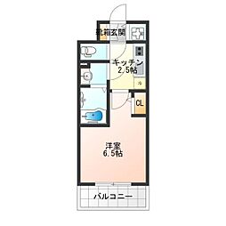 エスリード難波AGREA 8階1Kの間取り