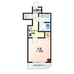Halu花園町 1階1Kの間取り