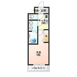 レオンコンフォート難波クレア 12階1Kの間取り