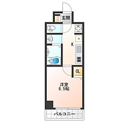 アーバンパーク住之江公園II 2階1Kの間取り