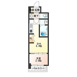 セレニテ夕陽丘エクラ 14階1DKの間取り