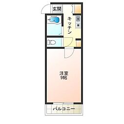 O'sレジデンス玉出 1Kの間取図画像