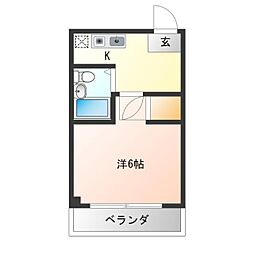 セラ天下茶屋 1Kの間取図画像