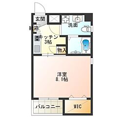 エムズコートタマデ 1Kの間取図画像