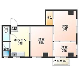 パルミエール岸里 3Kの間取図画像