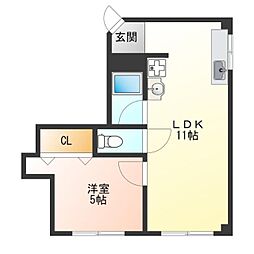 豊グランドハイツ 1LDKの間取図画像