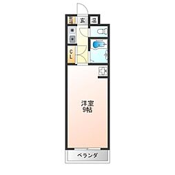ビバリーヒルズ玉出西 1Kの間取図画像