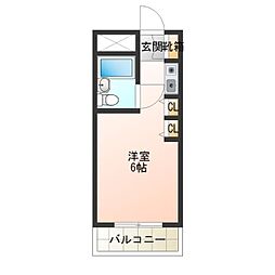 朝日プラザパレ・セーヌ ワンルームの間取図画像