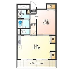 ピュアファースト花園 1LDKの間取図画像