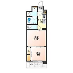 Plandor天王寺south 2Kの間取図画像