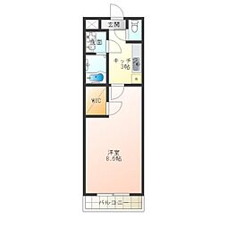 セレーナ住之江2番館 1Kの間取図画像