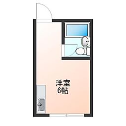 玉出ハイツ21 ワンルームの間取図画像