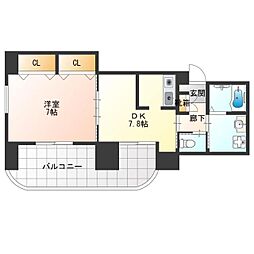 ラメール 1DKの間取図画像