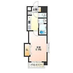 Luxe難波西3 1Kの間取図画像