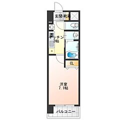 アービングNeo岸里 1Kの間取図画像