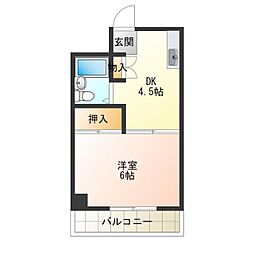 ラパンジール大国3 1DKの間取図画像