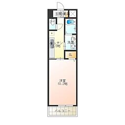 カルムドアビタシオン 1Kの間取図画像