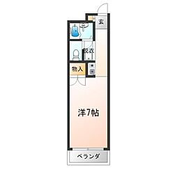 ジュネス田村 ワンルームの間取図画像