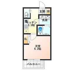 H-maison東住吉III 1Kの間取図画像