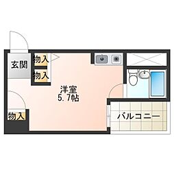 朝日プラザパレ・セーヌ ワンルームの間取図画像