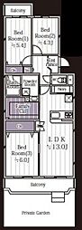 春日部ハイデンス3号棟 3LDKの間取図画像