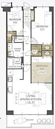 シティプラザせんげん台弐番館 3LDKの間取図画像