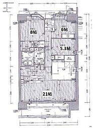 ワコーレシティ神戸三宮 4LDKの間取図画像