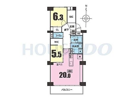 2LDK 間取り