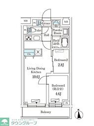 防音マンションプラネソシエプラス桜台 2LDKの間取図画像