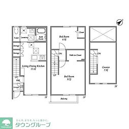 ソレイユ A棟 2LDKの間取図画像