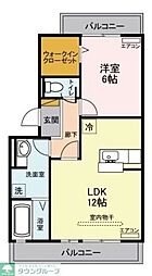 クローカスニイザA 1LDKの間取図画像