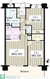 PARKMIRACOSTA 2LDKの間取図画像