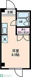 高野マンション ワンルームの間取図画像