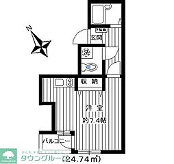ブライトステージ南田中 ワンルームの間取図画像