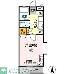 シャトーブリリアント 1Kの間取図画像
