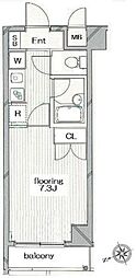 グランヴァン上板橋 1Kの間取図画像